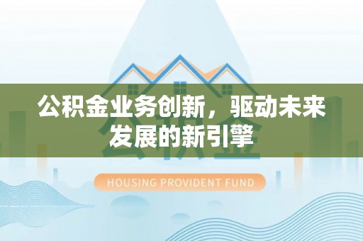 肃南公积金业务创新，驱动未来发展的新引擎