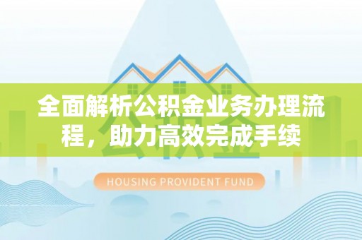 肃南全面解析公积金业务办理流程，助力高效完成手续